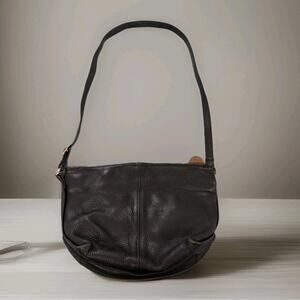 Vintage Sas Shoulder Bag Black Leather Made In USA